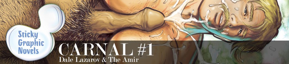 CARNAL #1 is the first in a three-issue series featuring stories of carnality and sweetness between manly men! CARNAL #1 features “Hunk Tank”, a story of two hot cops who meet while working the drunk and disorderly beat on Gay Pride Day. What follows their meeting would give anyone reason to celebrate…